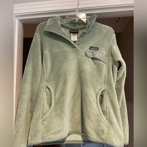 Patagonia Fleece Pullover, light green, size large